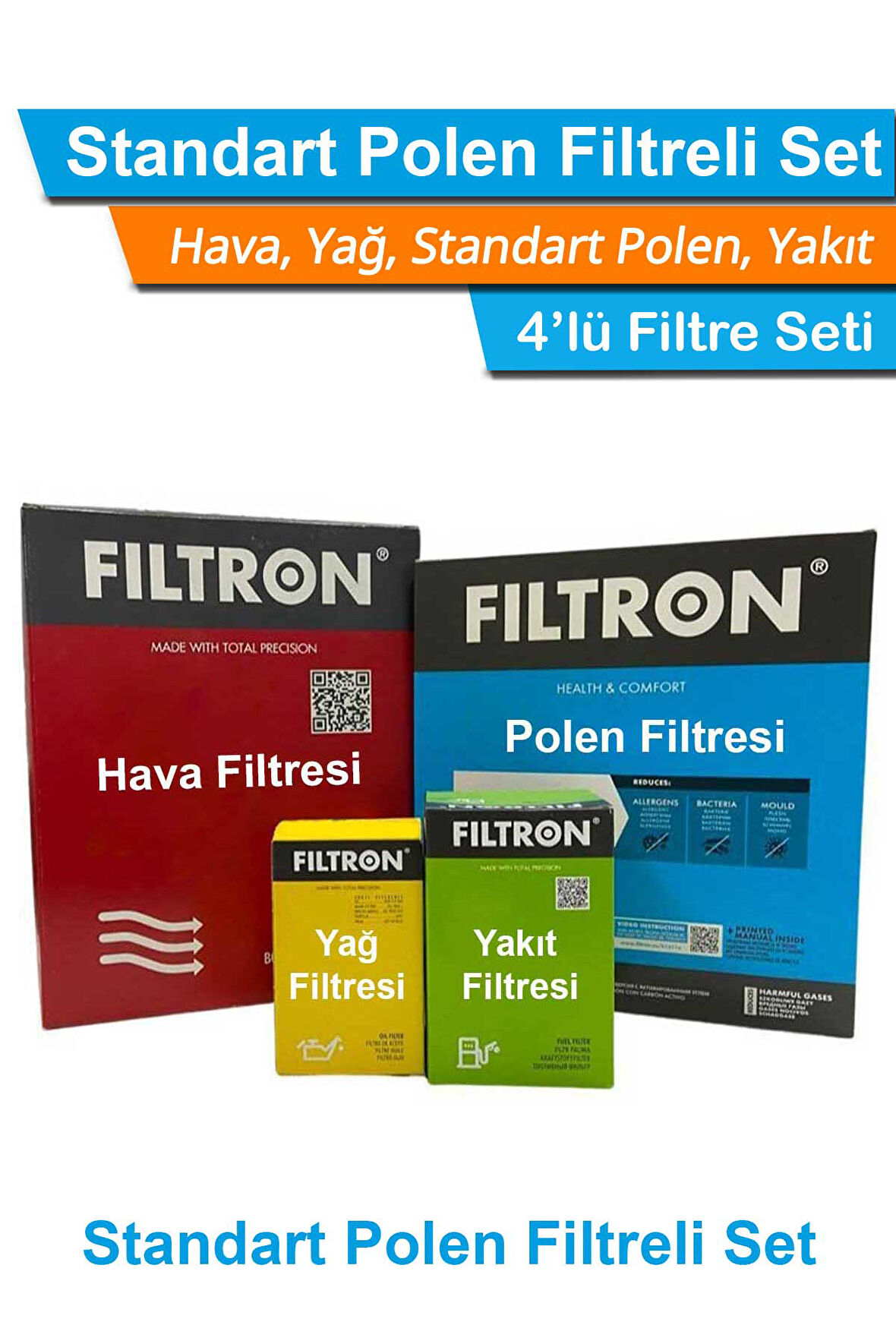 BMW X1 F48 20d Filtron Filtre Bakım Seti 2015-2016 Hava+Yağ+Yakıt+Standart Polen