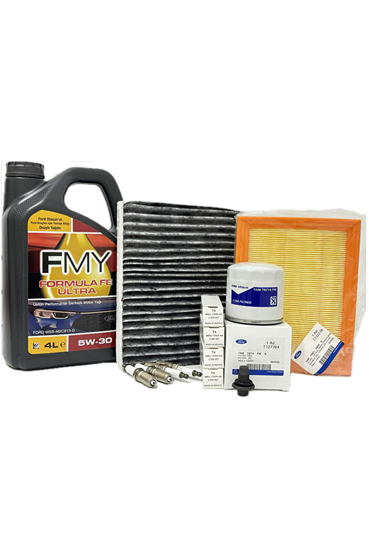 Ford Fiesta 1.4 1.6 Benzinli Filtre Bakım Seti 2002-2008 Hava+Yağ+K.Polen+Buji Seti+Motor Yağı