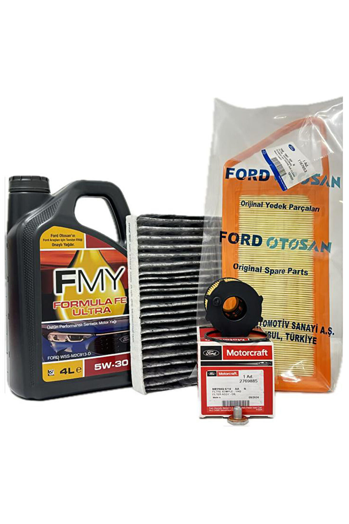 Ford Fiesta 1.4 TDCi Dizel Filtre Bakım Seti 2002-2011 Hava+Yağ+Karbonlu Polen Filtresi+Motor Yağı
