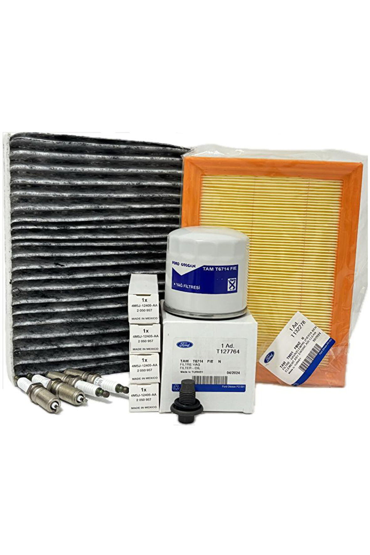 Ford Fusion 1.6 Benzinli Filtre Bakım Seti 2002-2011 Hava+Yağ+Karbonlu Polen Filtresi+Buji Seti