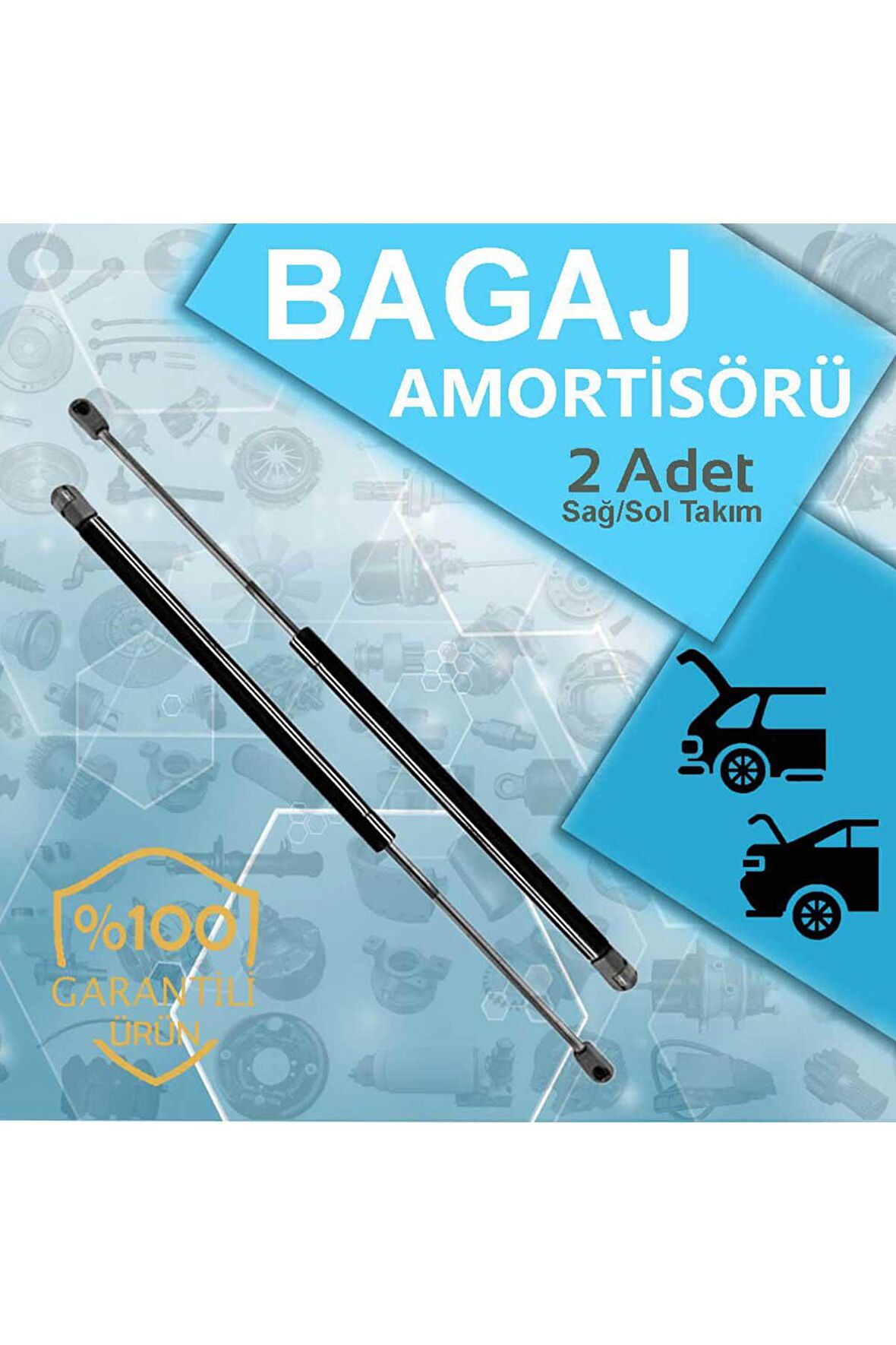 Renault Kangoo Bagaj Amortisörü 2 Adet Takım 2000-2009