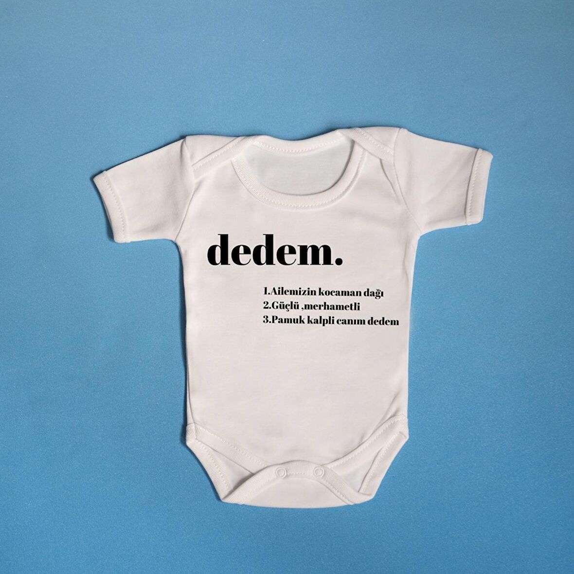 Dedem Yazılı Pamuklu Bebek Zıbını