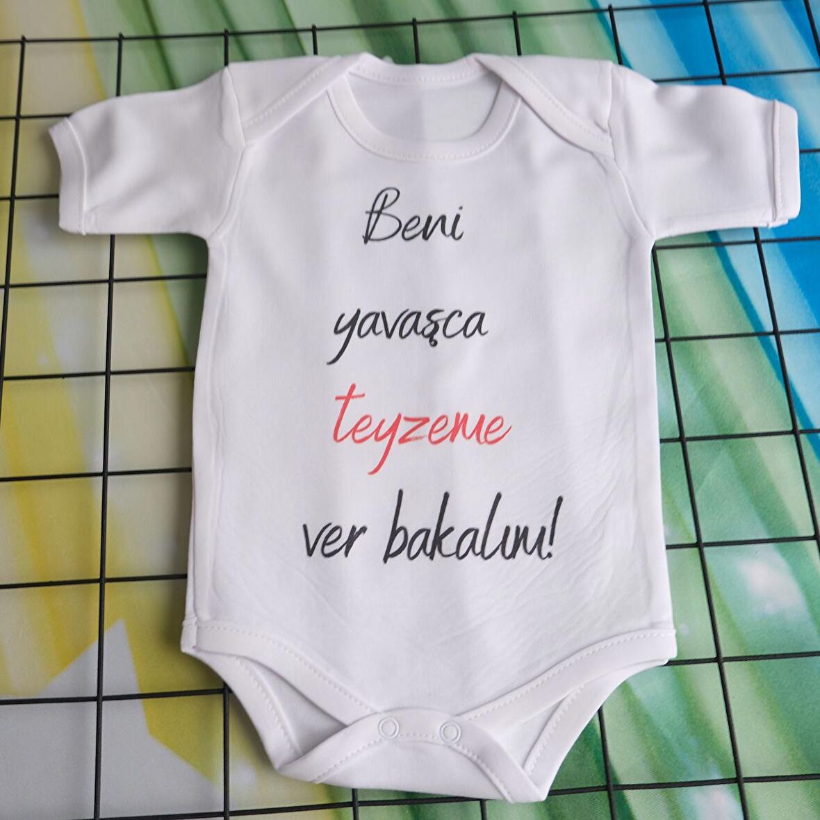 Teyzem Yazılı Pamuklu Bebek Zıbını