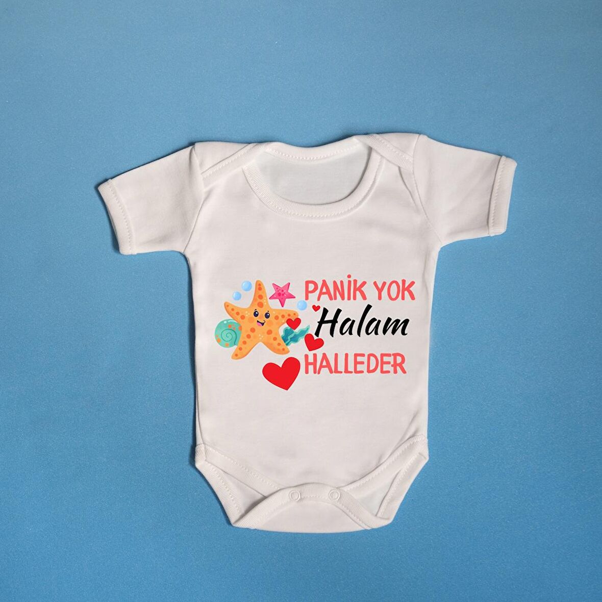 Panik Yok Halam Halleder Yazılı Pamuklu Bebek Zıbını