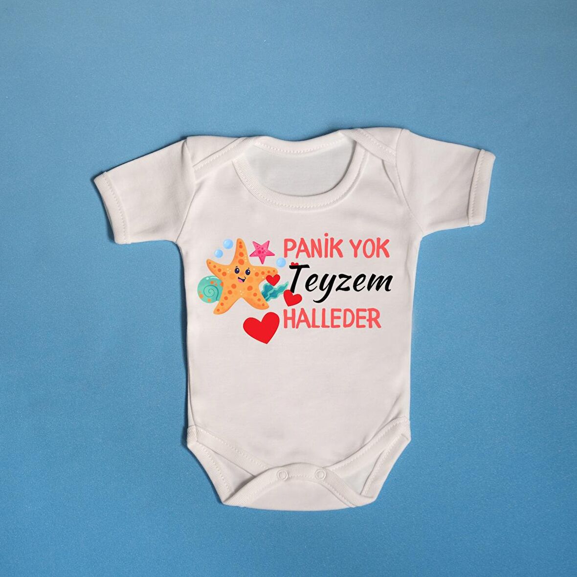 Panik Yok Teyzem Halleder Yazılı Pamuklu Bebek Zıbını