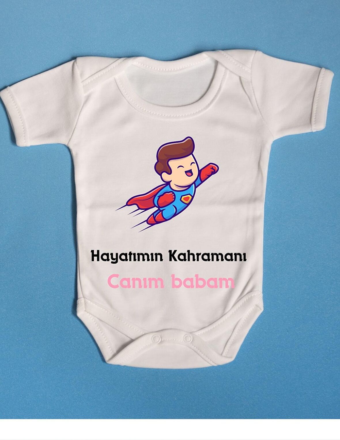 Pamuklu Bebek Zıbını Hayatımın Kahramanı Babam Pembe Renk