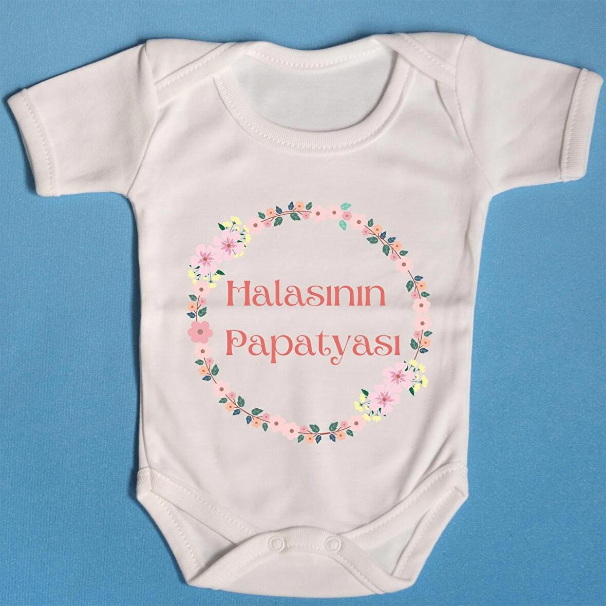 Pamuklu Bebek Zıbını Halasının Papatyası Yazılı