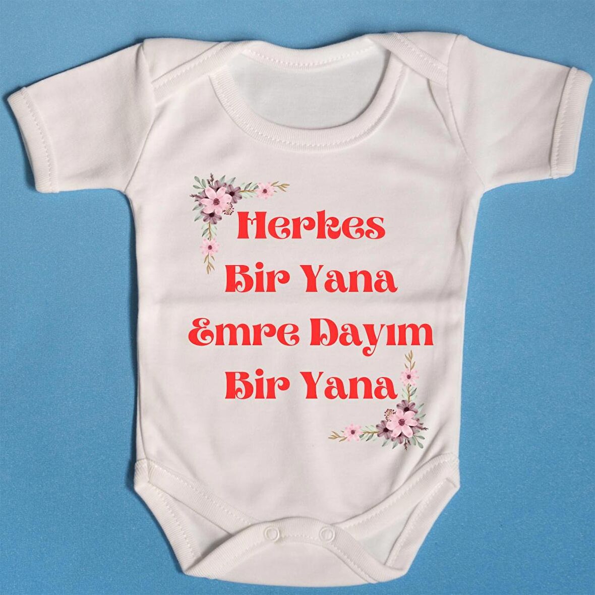 Pamuklu Bebek Zıbını İsme Özel Dayım Bir yana