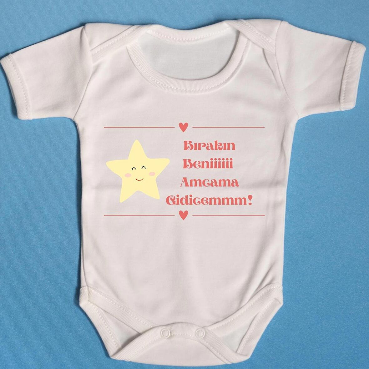 Pamuklu Bebek Zıbını İsme Özel Amcama Gidicemmm
