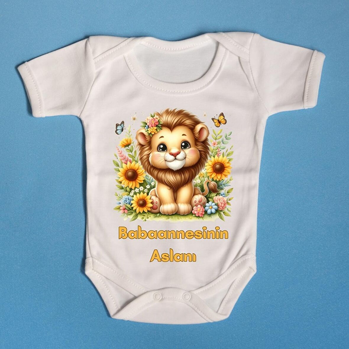 Organik %100 Pamuklu Zıbın Babaannesinin Aslanı