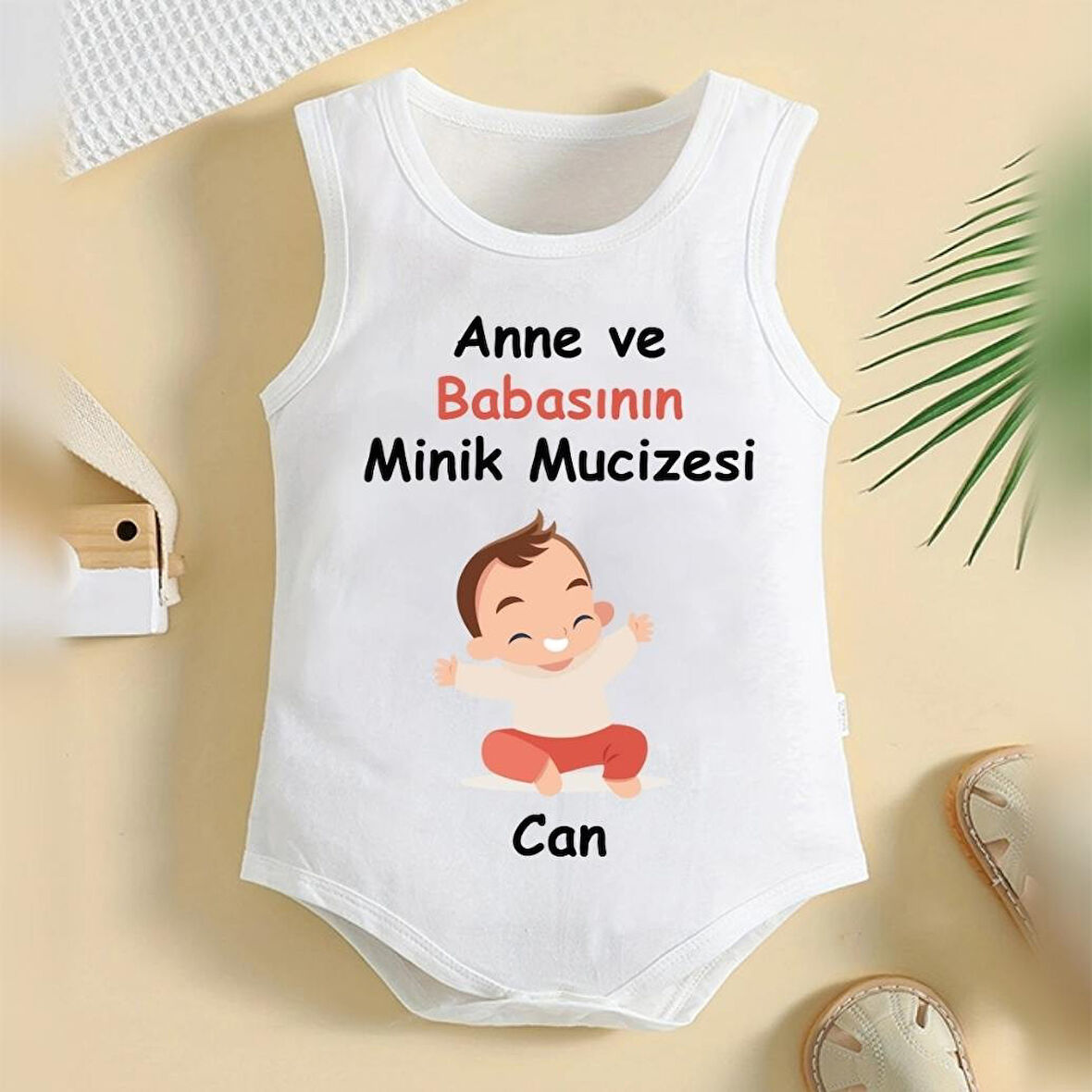 %100 Pamuklu Organik Baskılı Premium Çıtçıtlı Bebek Body Atlet Zıbın 00329