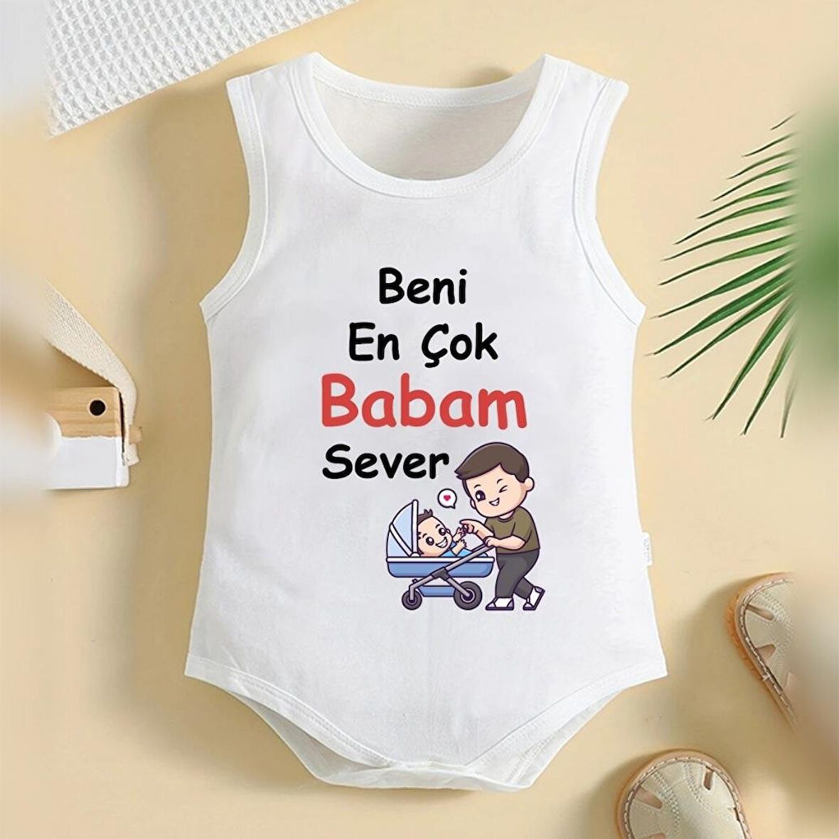 %100 Pamuklu Organik Baskılı Premium Çıtçıtlı Bebek Body Atlet Zıbın 00331