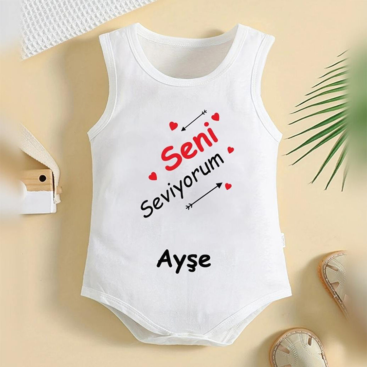 %100 Pamuklu Organik Baskılı Premium Çıtçıtlı Bebek Body Atlet Zıbın 00333