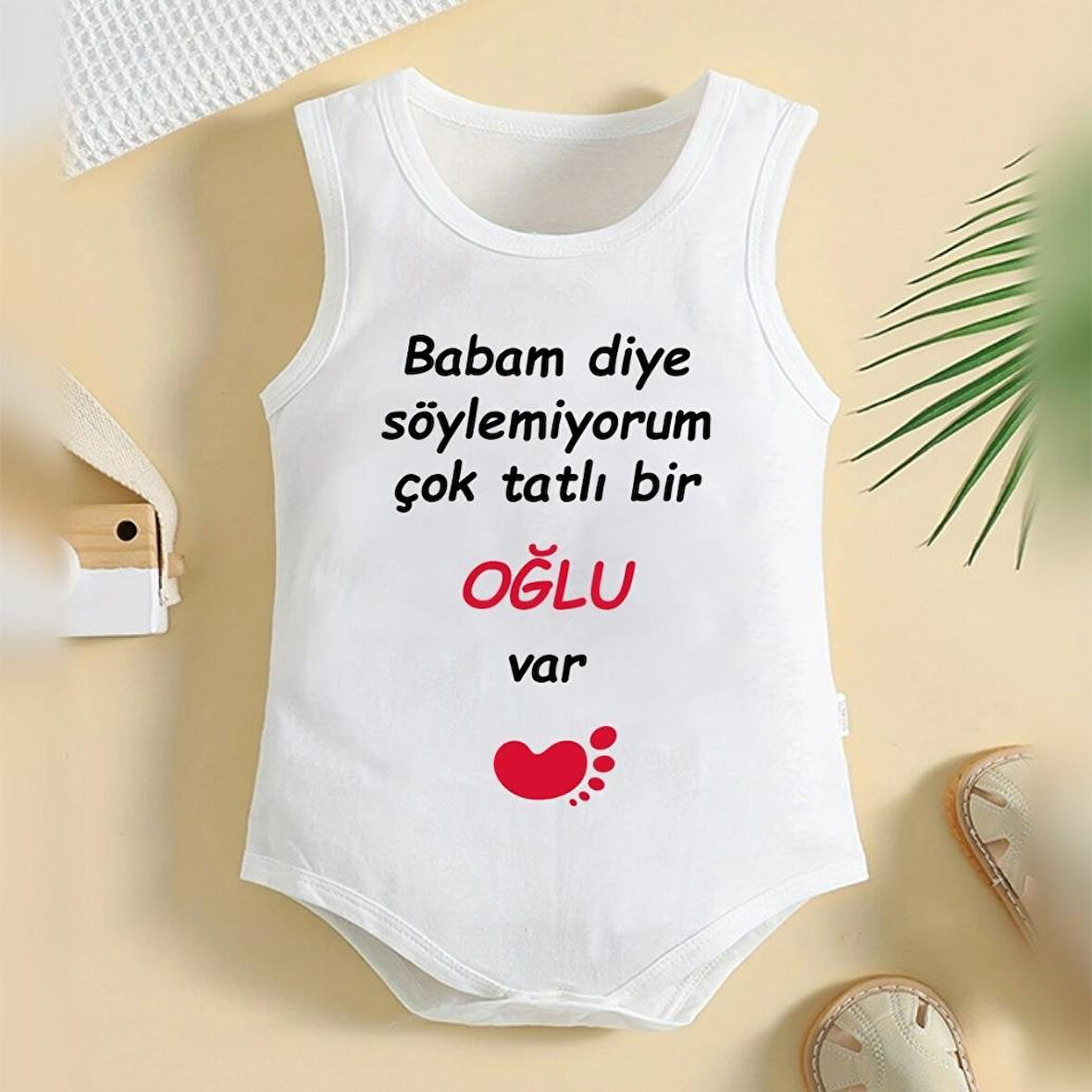 %100 Pamuklu Organik Baskılı Premium Çıtçıtlı Bebek Body Atlet Zıbın 00340
