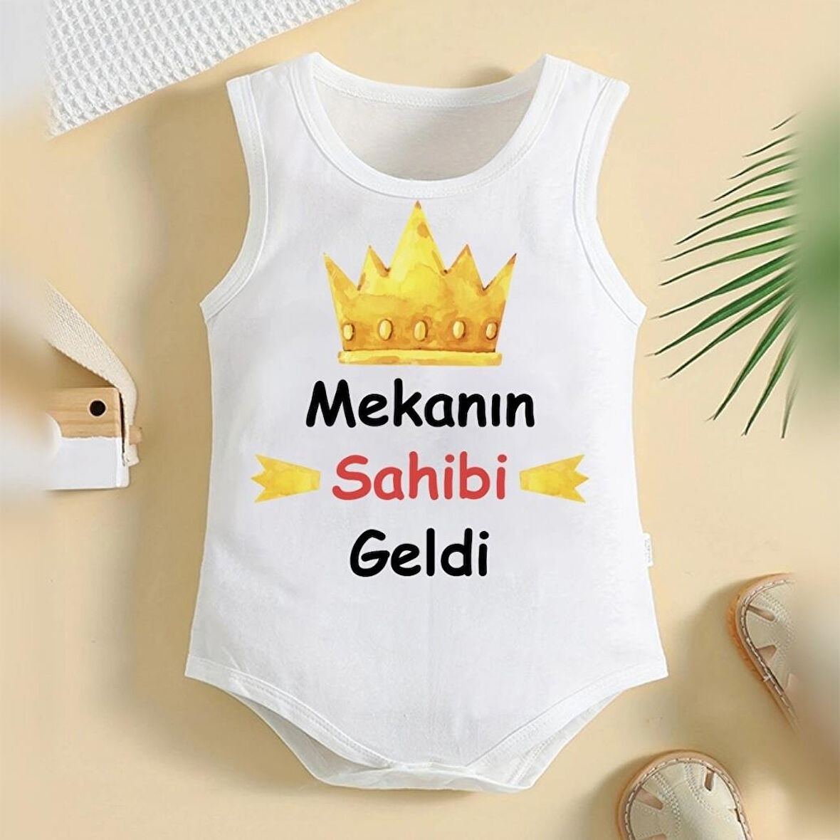 %100 Pamuklu Organik Baskılı Premium Çıtçıtlı Bebek Body Atlet Zıbın 00349