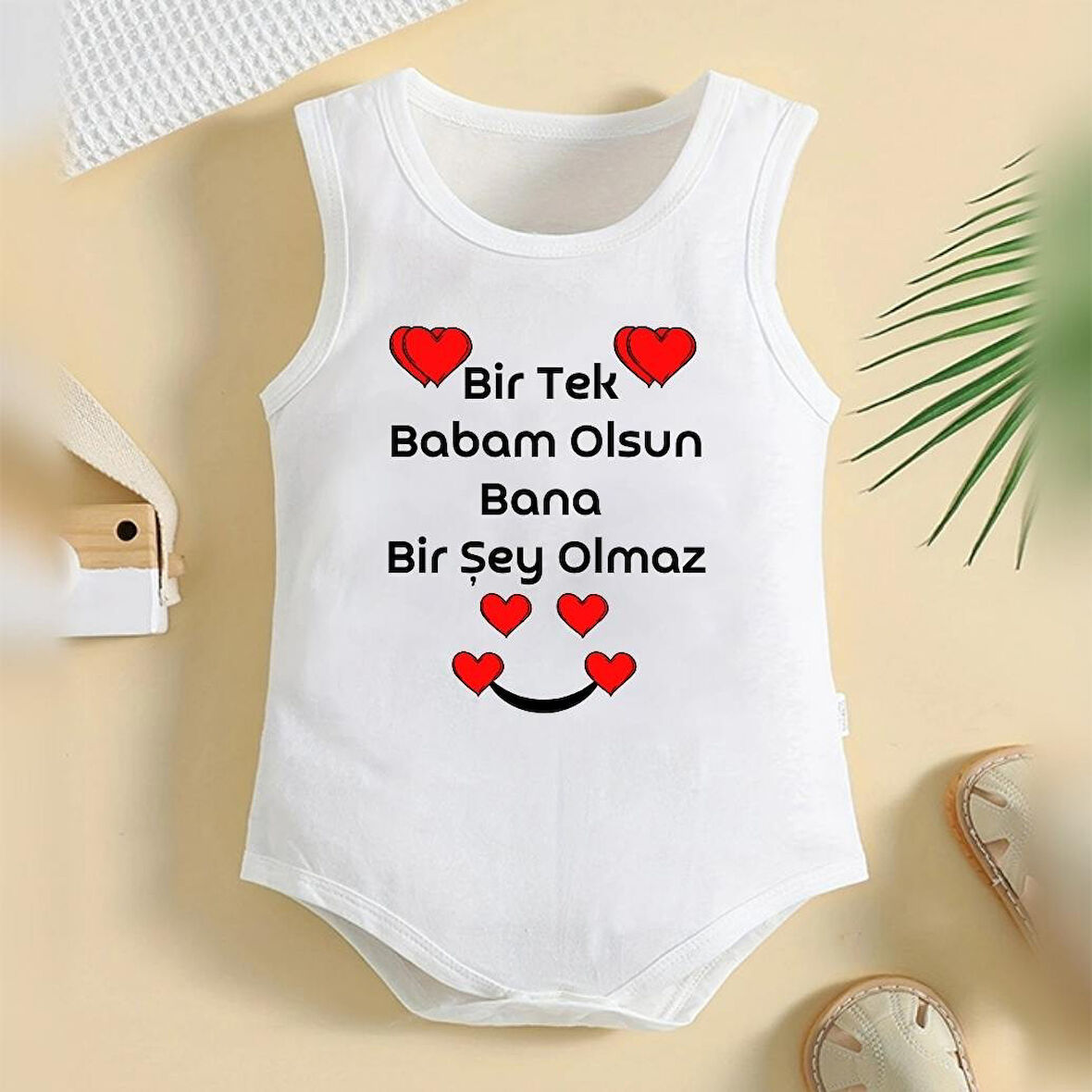 %100 Pamuklu Organik Baskılı Premium Çıtçıtlı Bebek Body Atlet Zıbın 00356
