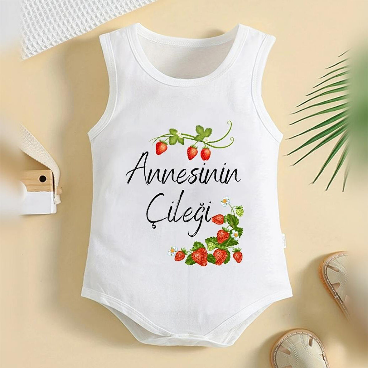 %100 Pamuklu Organik Baskılı Premium Çıtçıtlı Bebek Body Atlet Zıbın 00386