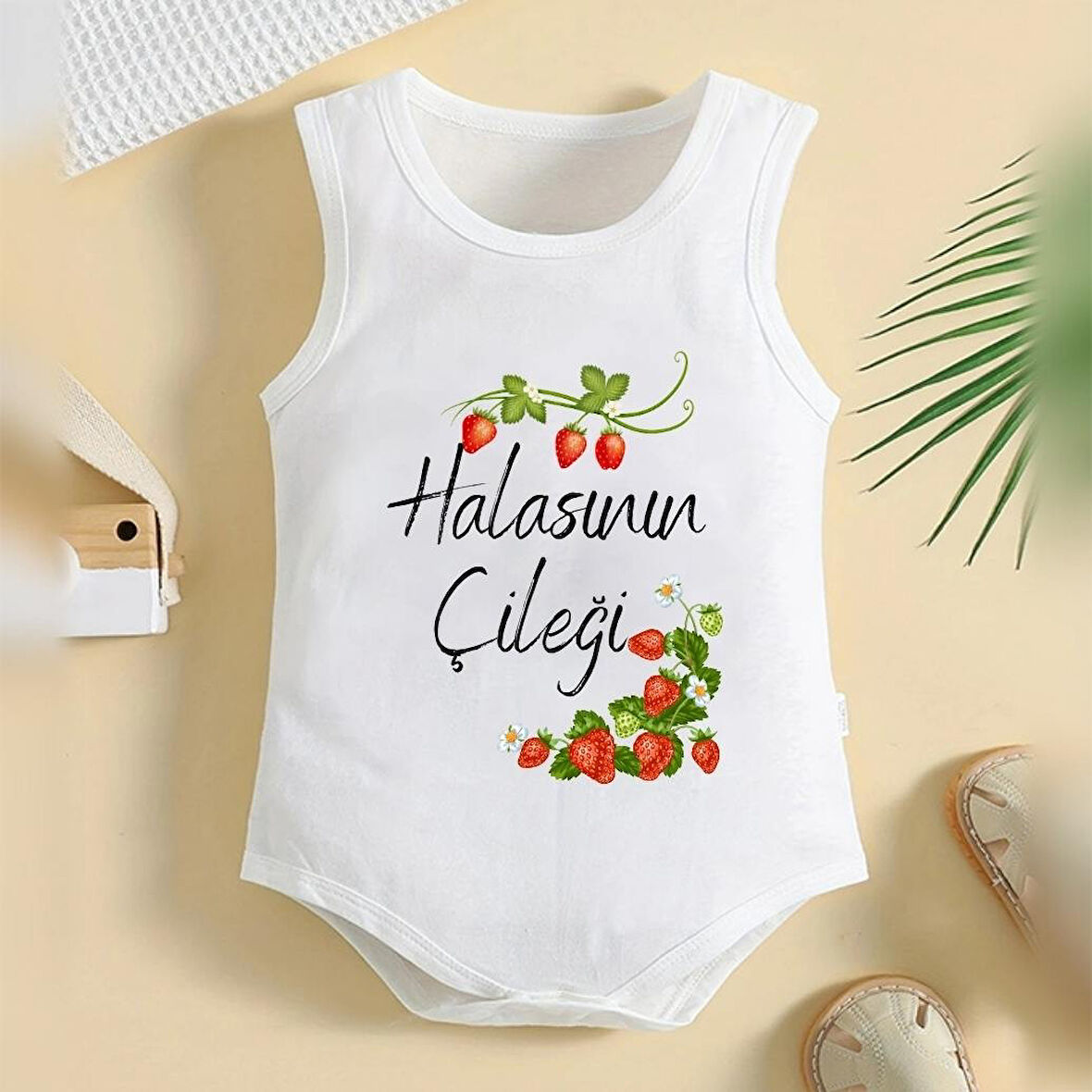 %100 Pamuklu Organik Baskılı Premium Çıtçıtlı Bebek Body Atlet Zıbın 00386