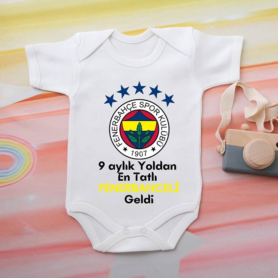 %100 Pamuklu Organik Baskılı Premium Çıtçıtlı Bebek Body Zıbın 00001