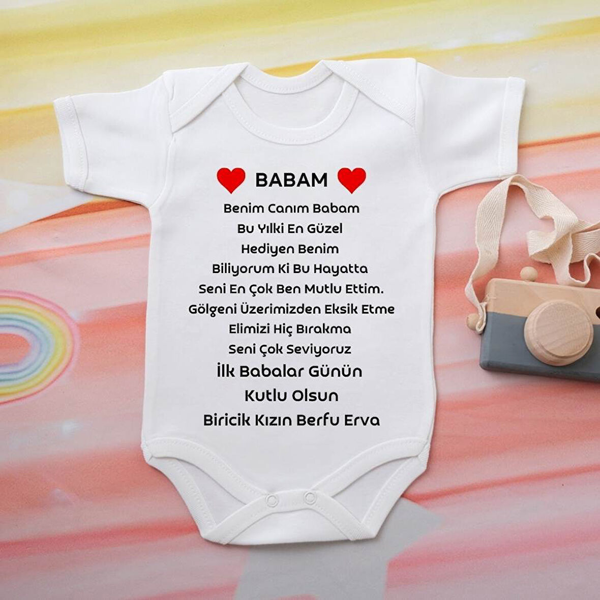 %100 Pamuklu Organik Baskılı Premium Çıtçıtlı Bebek Body Zıbın 00012