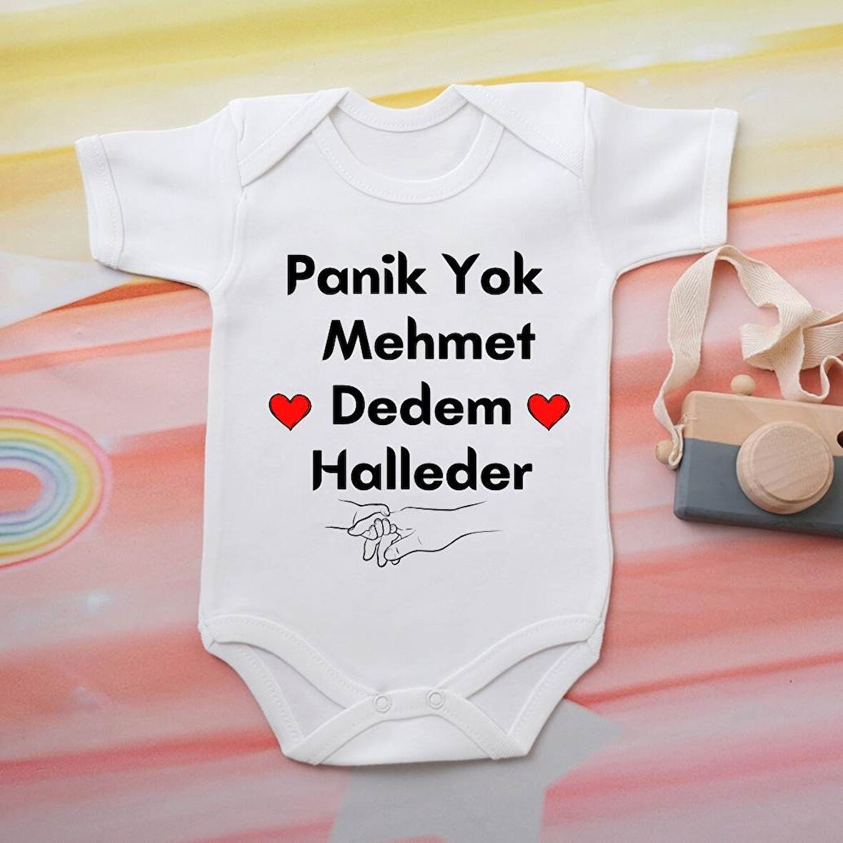 %100 Pamuklu Organik Baskılı Premium Çıtçıtlı Bebek Body Zıbın 00033