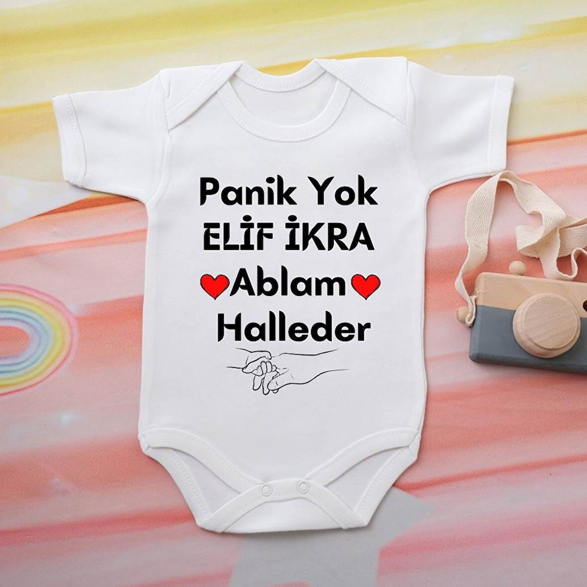 %100 Pamuklu Organik Baskılı Premium Çıtçıtlı Bebek Body Zıbın 00038