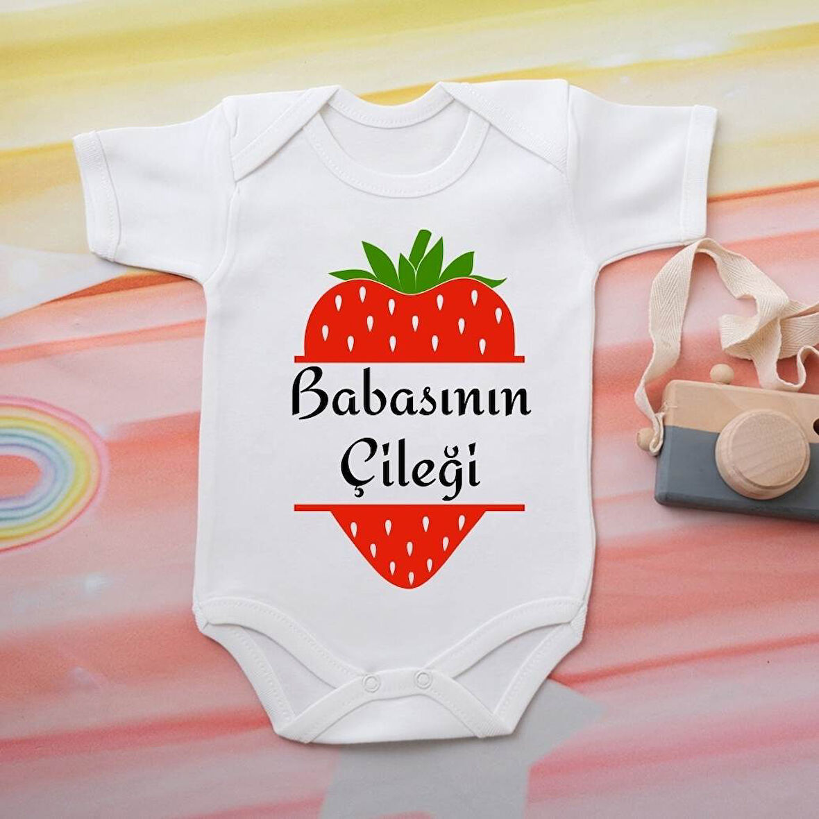 %100 Pamuklu Organik Baskılı Premium Çıtçıtlı Bebek Body Zıbın 00059