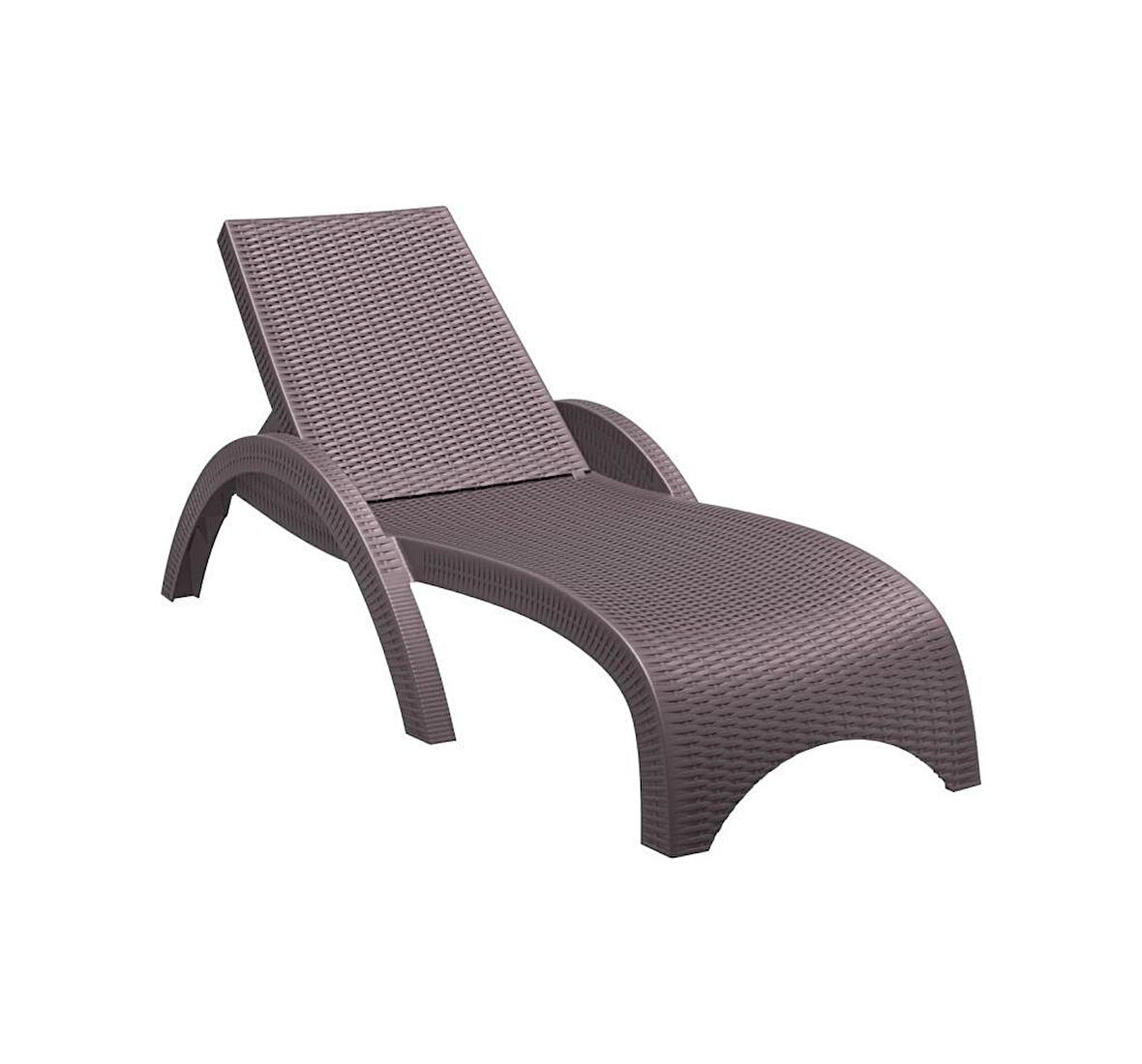 Omnipazar TRK-860 Siesta Fiji Rattan Desenli Ayarlanabilir Lüks Şezlong 