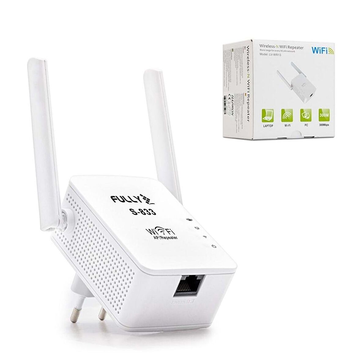 Fully S-833 Kablosuz Menzil Genişletici Wi-Fi 300 Mbps