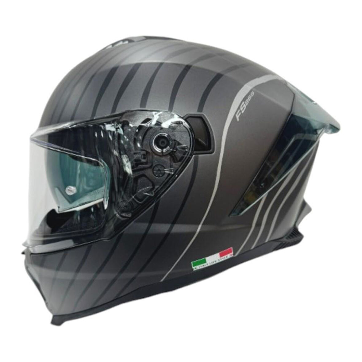 Sway Kapalı Kask Sw 865 Space Siyah Beyaz