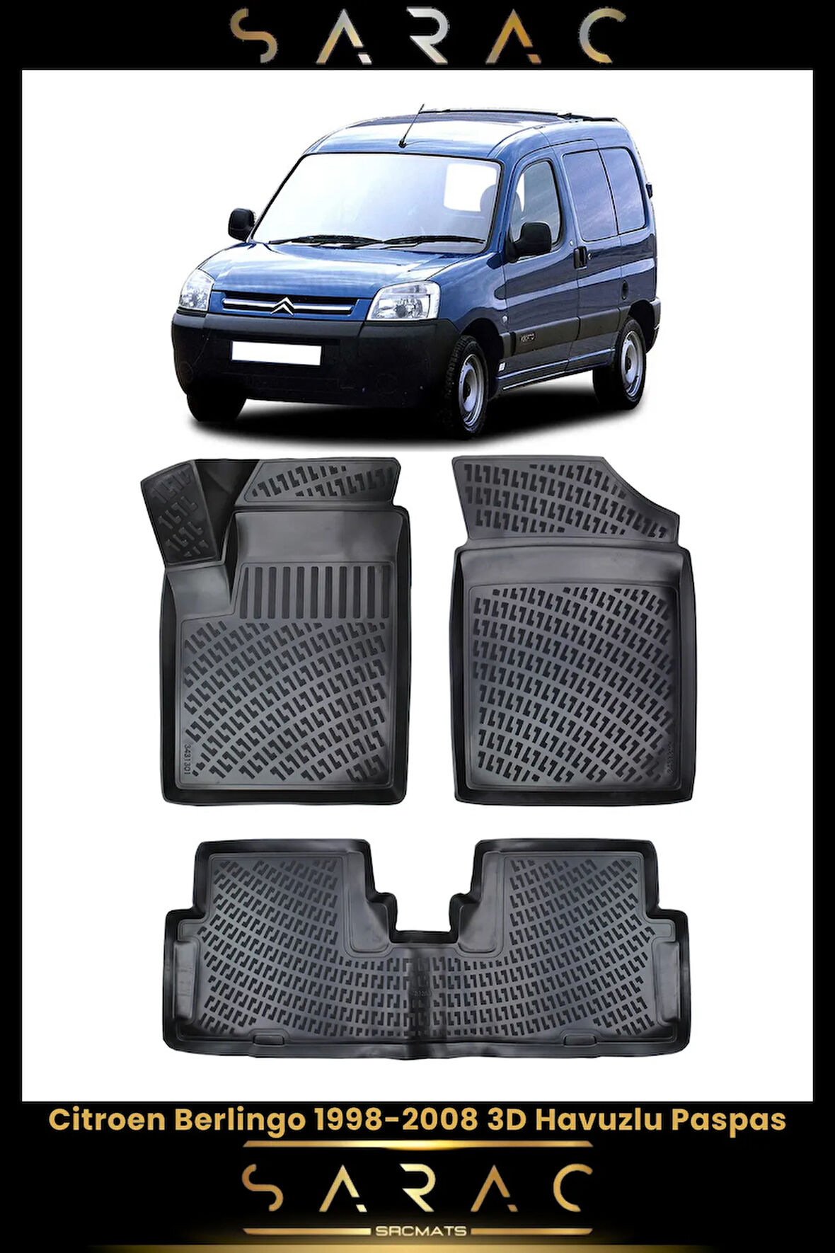 Citroen Berlingo 2007 Model Araca Özel 3d Havuzlu Paspas