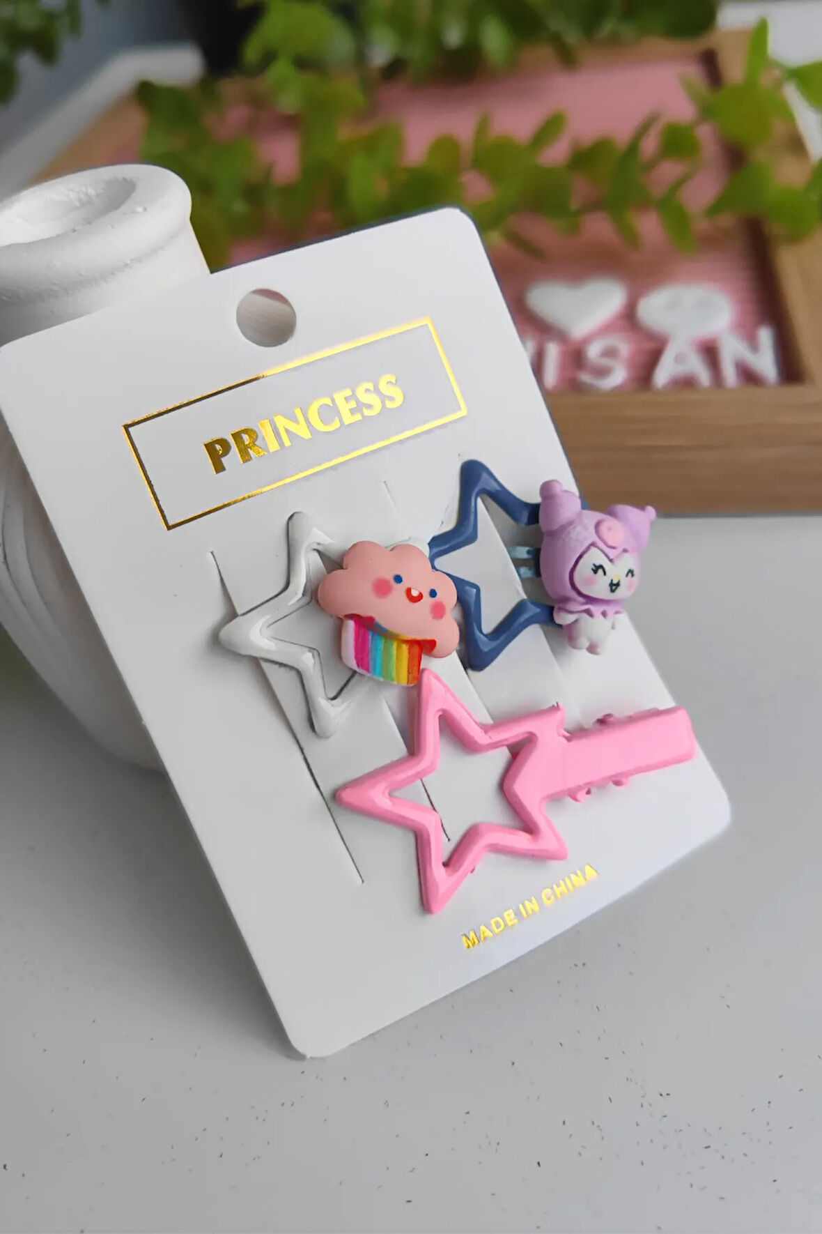 Kuromi Figürlü Çıt Çıt Yıldız Toka 3 Adet