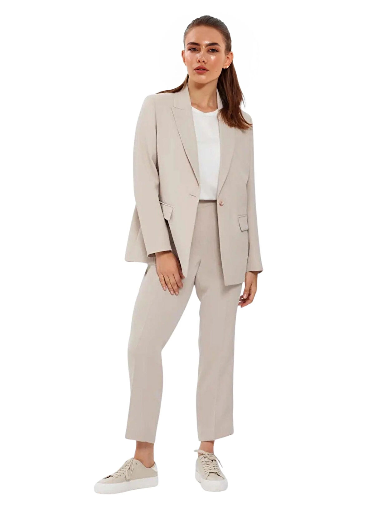 Faik Sönmez U66239 Çizgili Astarlı Ceket Taş