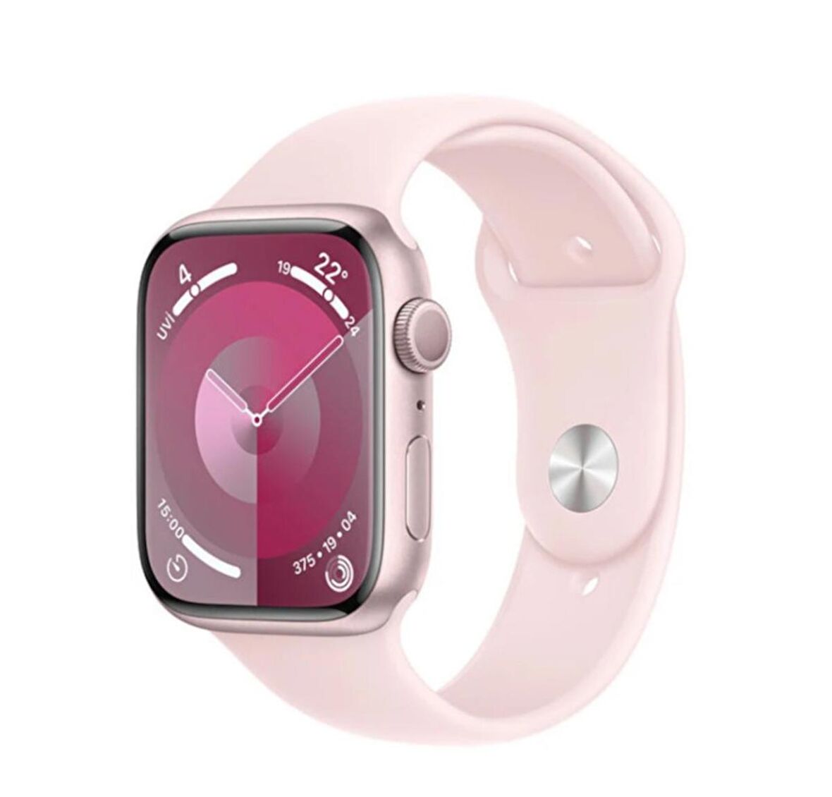 Apple Watch Series 9 GPS 45mm Pembe Alüminyum Kasa ve Uçuk Pembe Spor Kordon Akıllı Saat