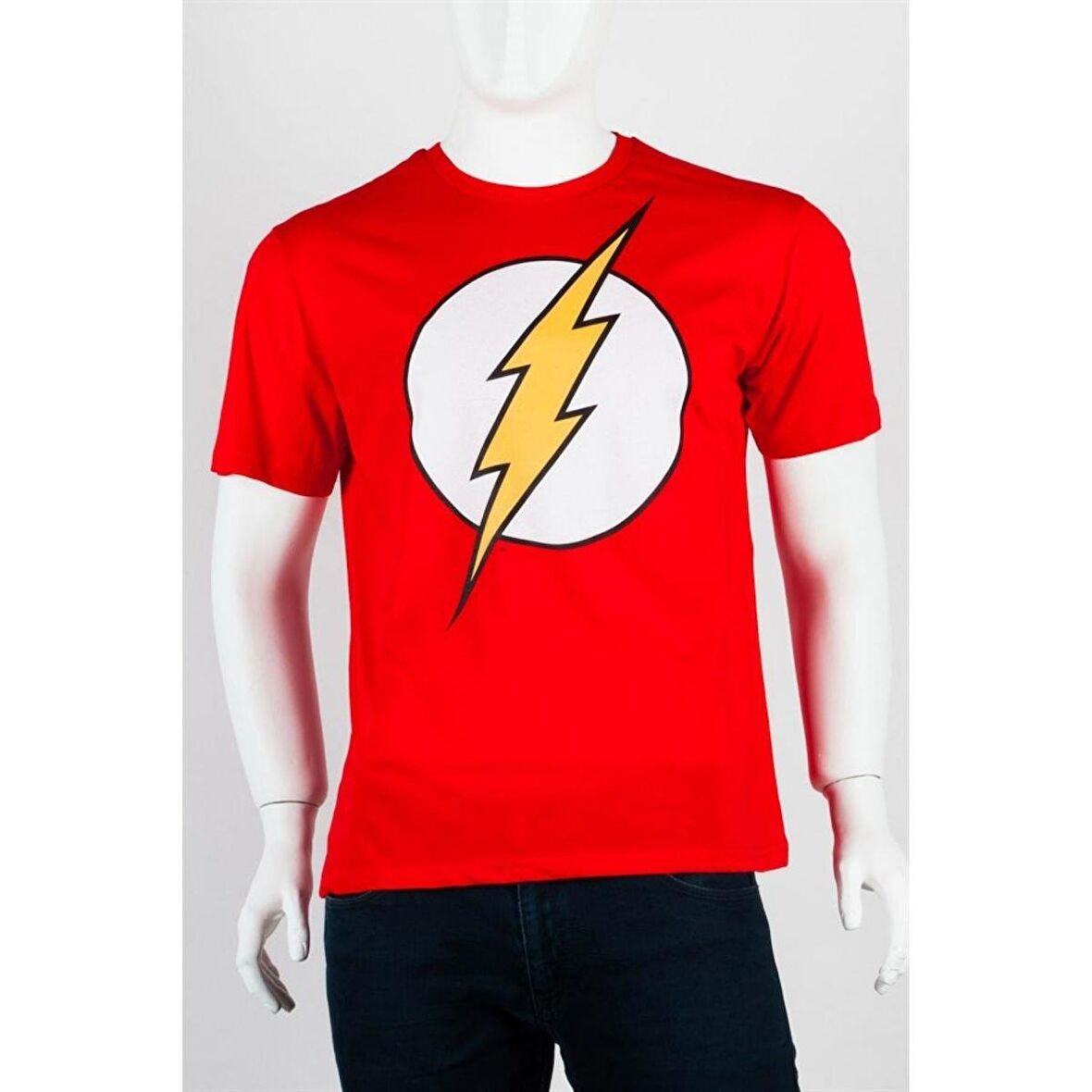 Flash Sembol Unisex Pamuklu Regular Fit Tişört Large