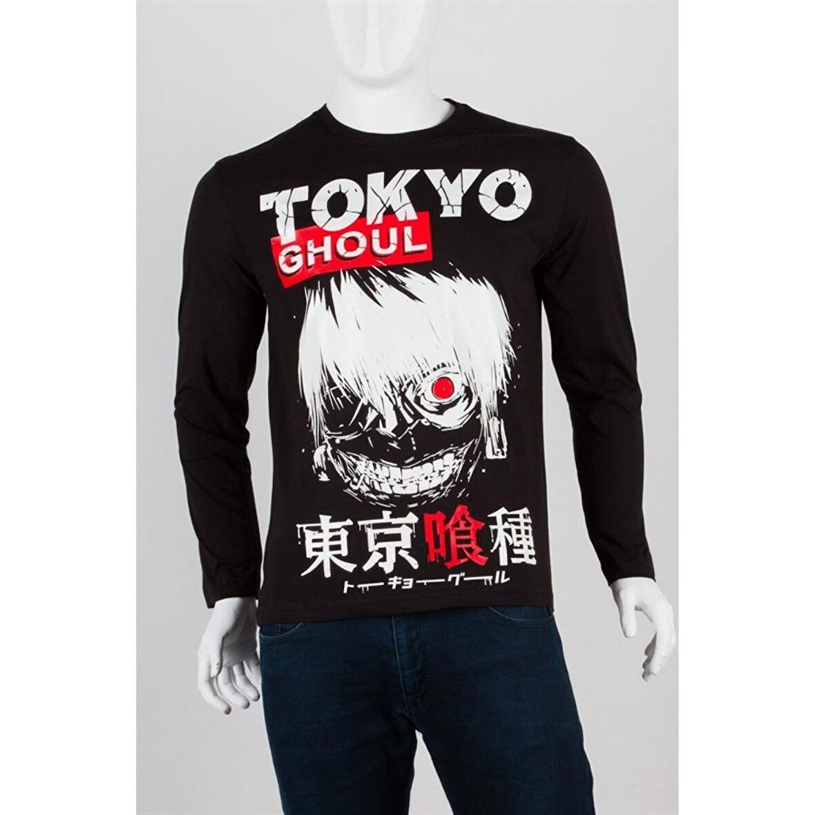 Tokyo Ghoul Unisex Pamuklu Regular Fit Siyah Tişört X-Large