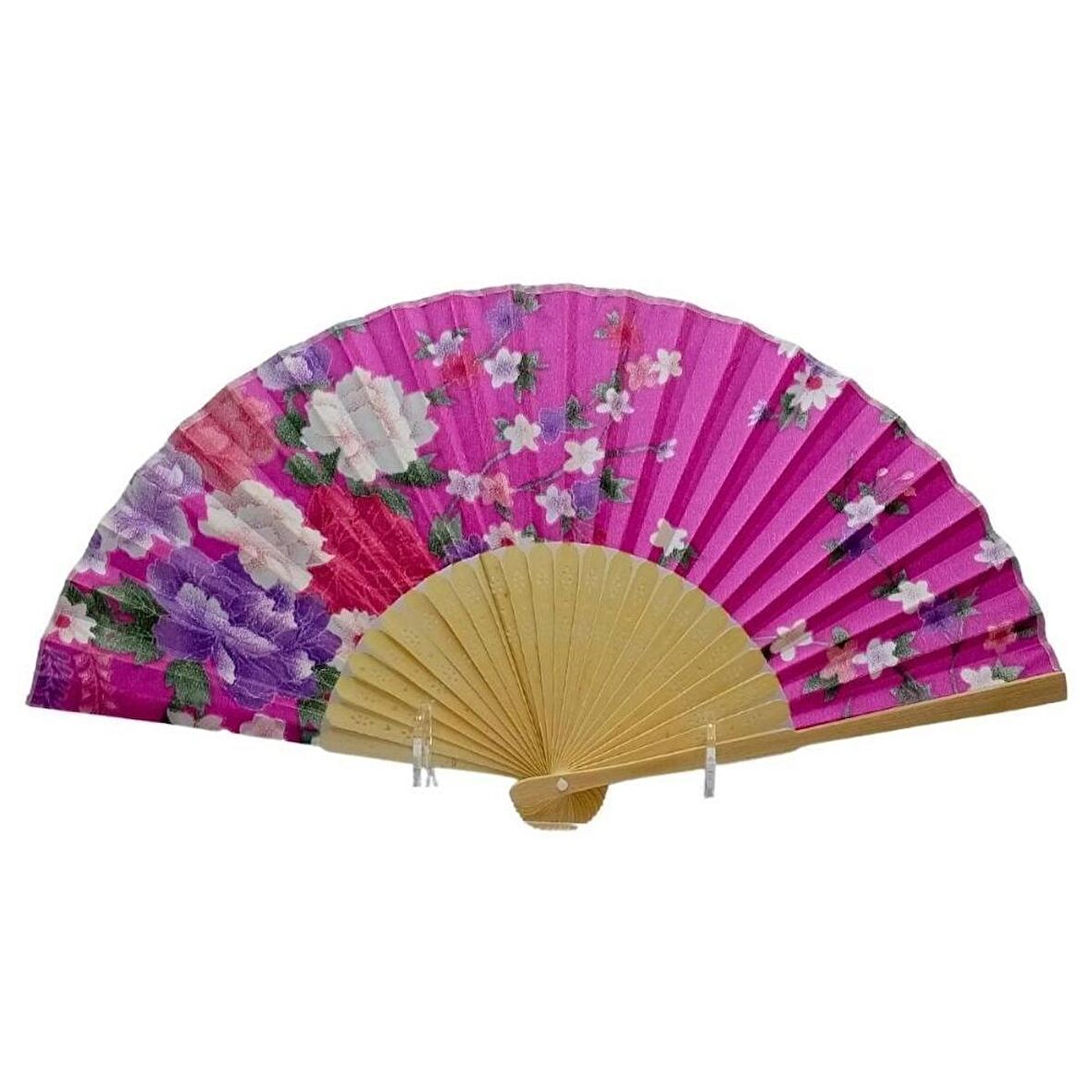 Japon Bambu Kumaş Yelpaze Çanta Boy Stant Hediyeli No.33