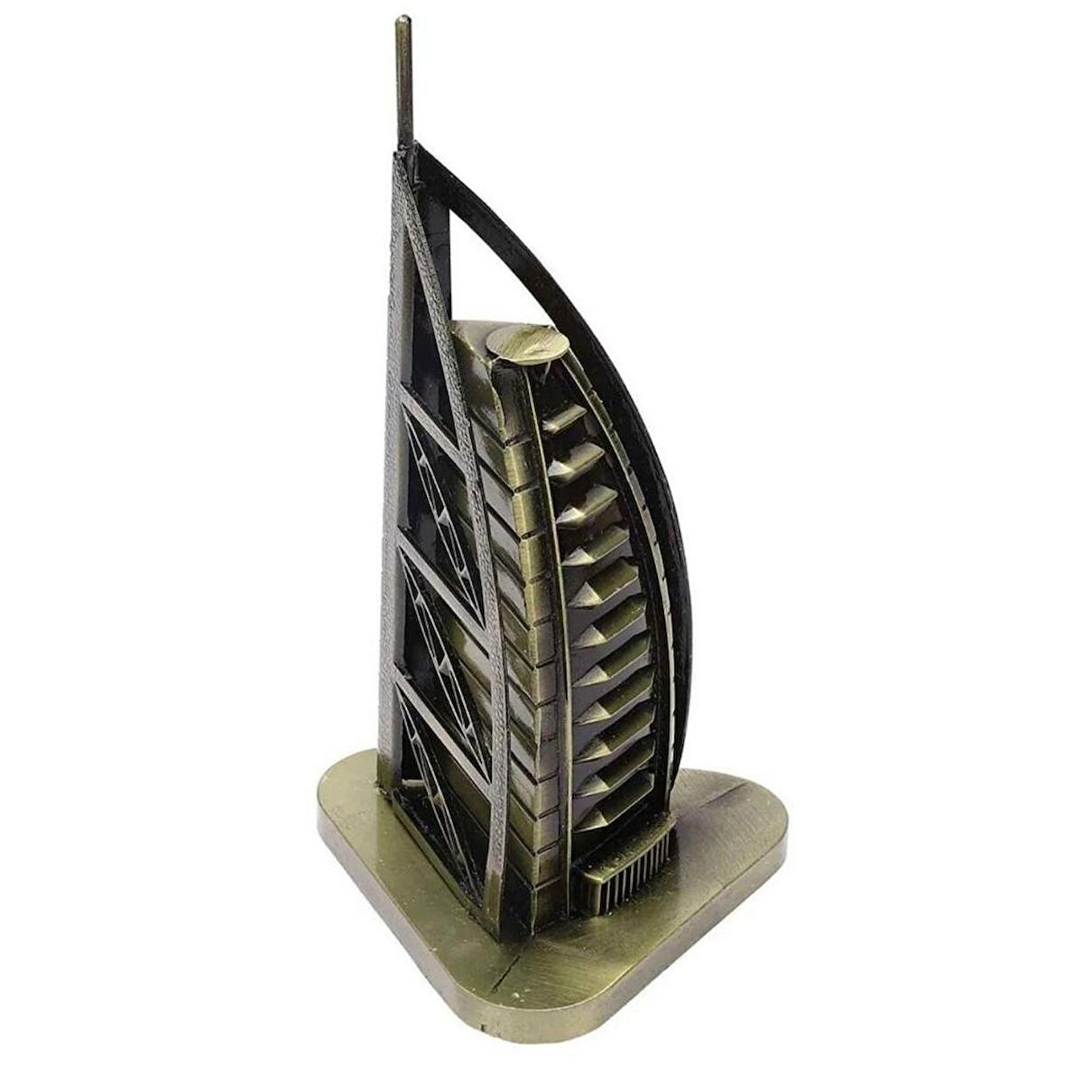 Vintage Metal Dubai Burj Al Arab Biblo Antik Bronz 16 cm