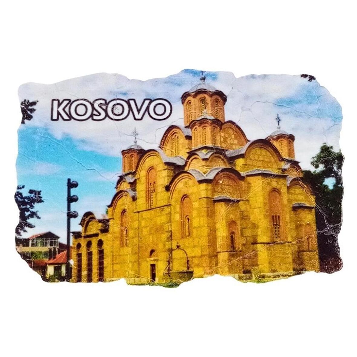 Kosova Temalı Fresco Magnet