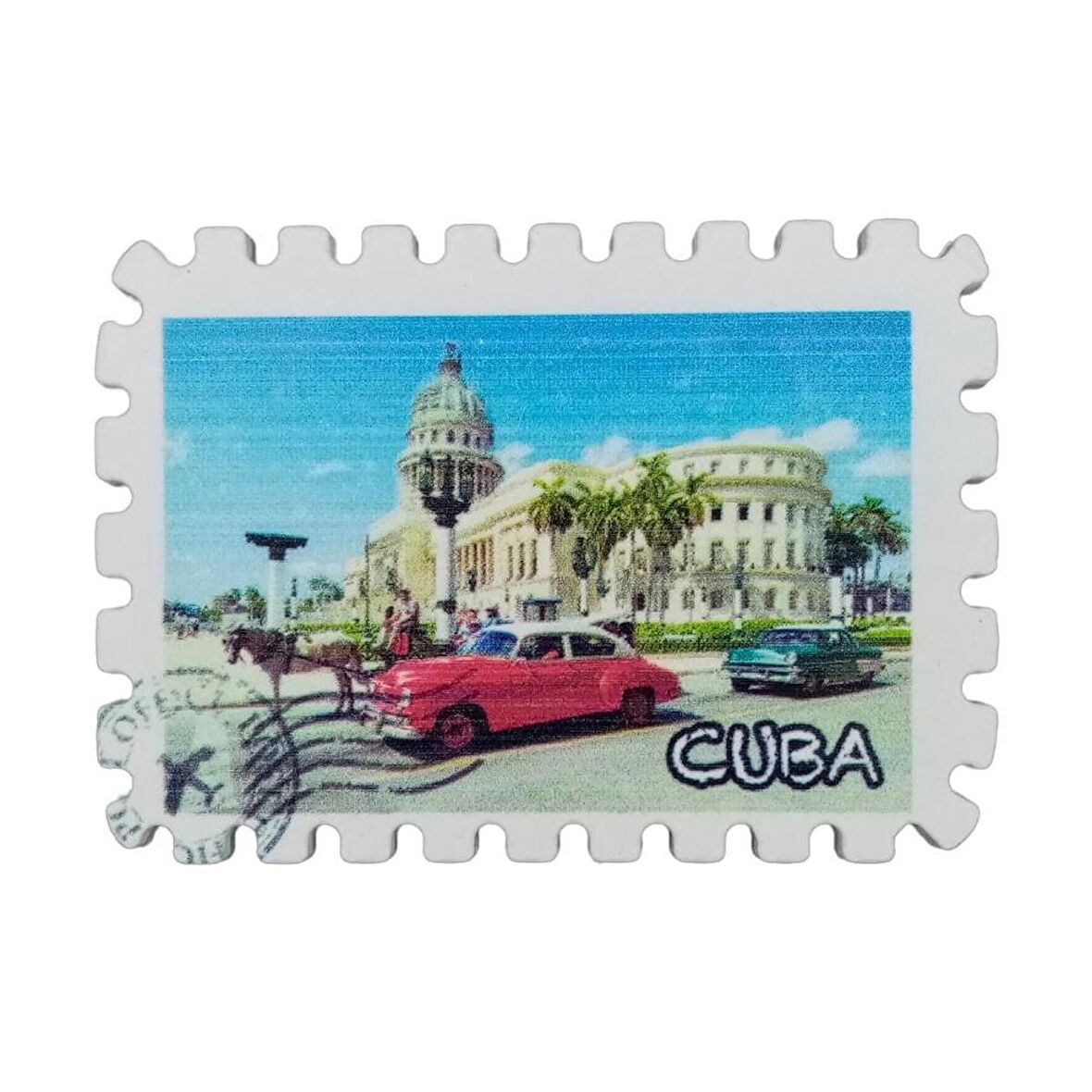 Küba Temalı Pul Magnet