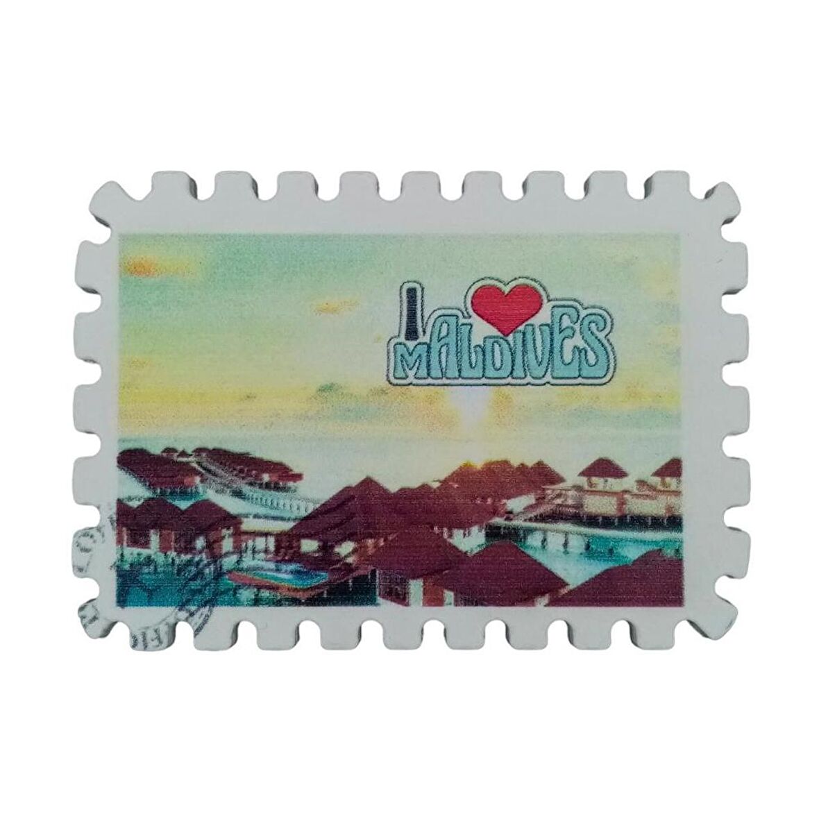 Maldivler Temalı Pul Magnet