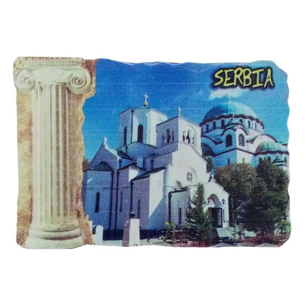Sırbistan Temalı Sütun Magnet