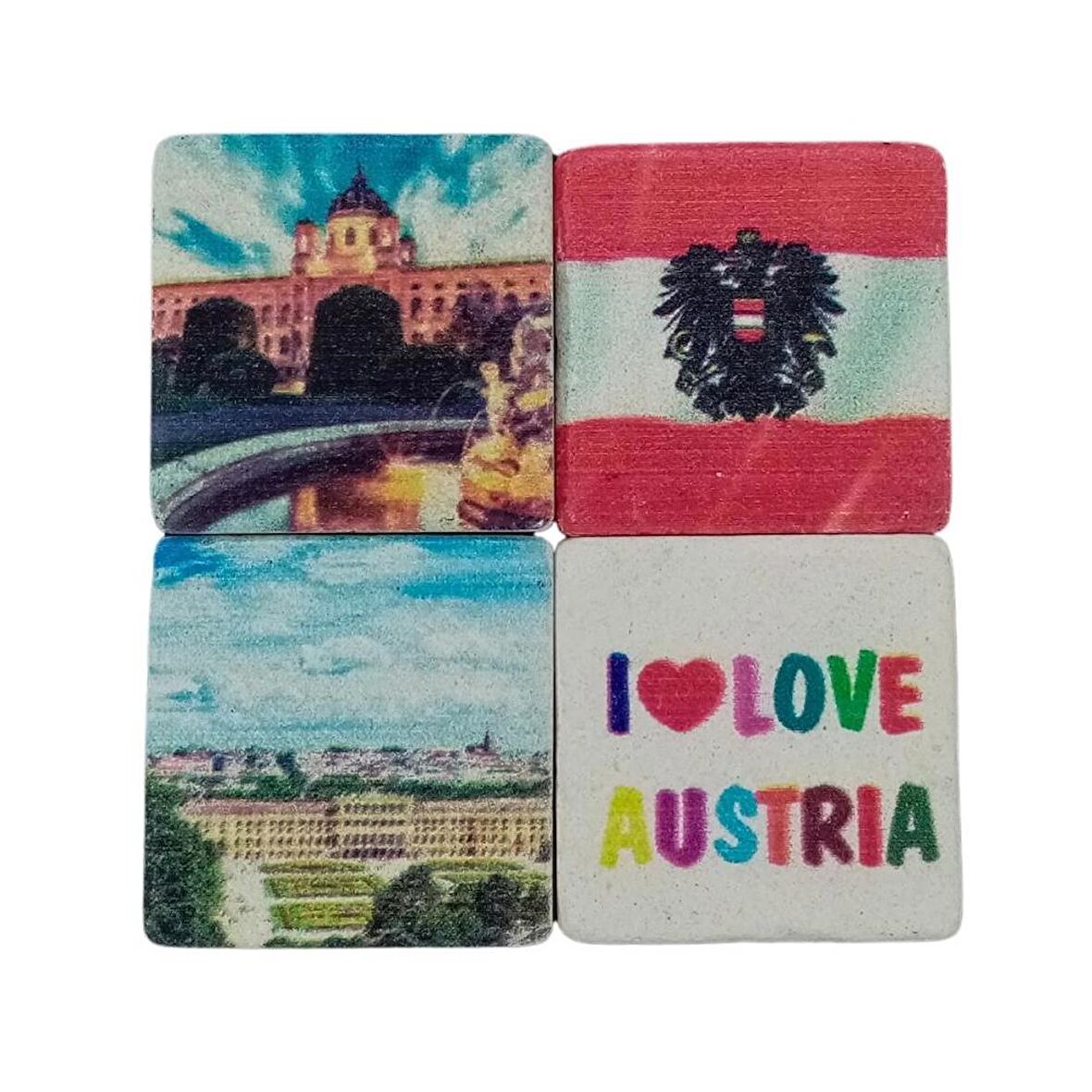 Avusturya Temalı Dörtlü Taş Magnet