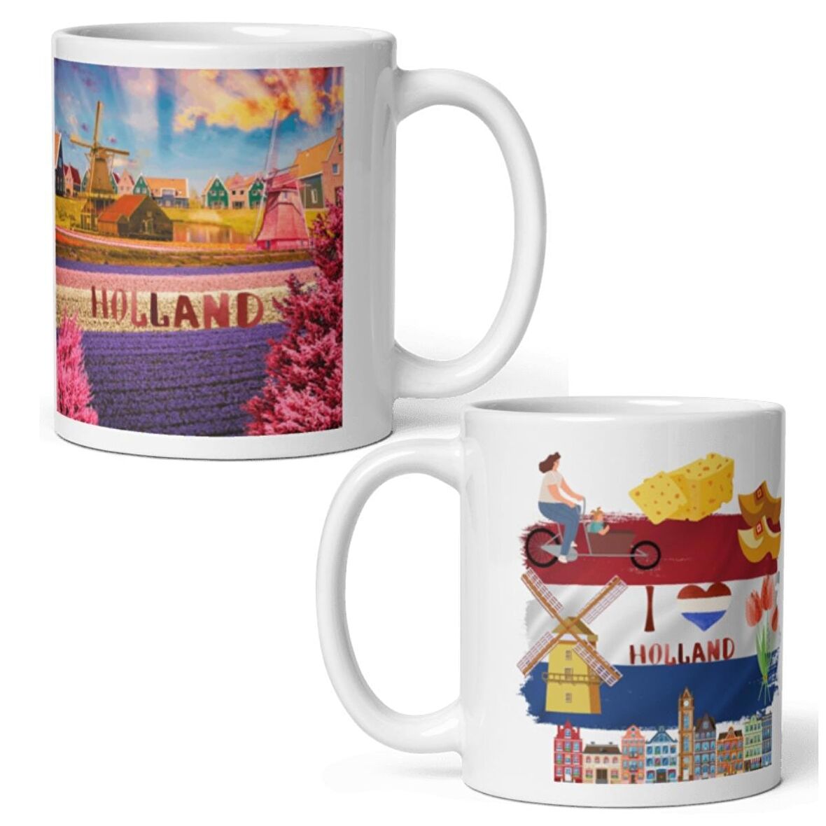 Hollanda Kupa Bardak 2 Adet Seyahat Hatıra Holland Mug