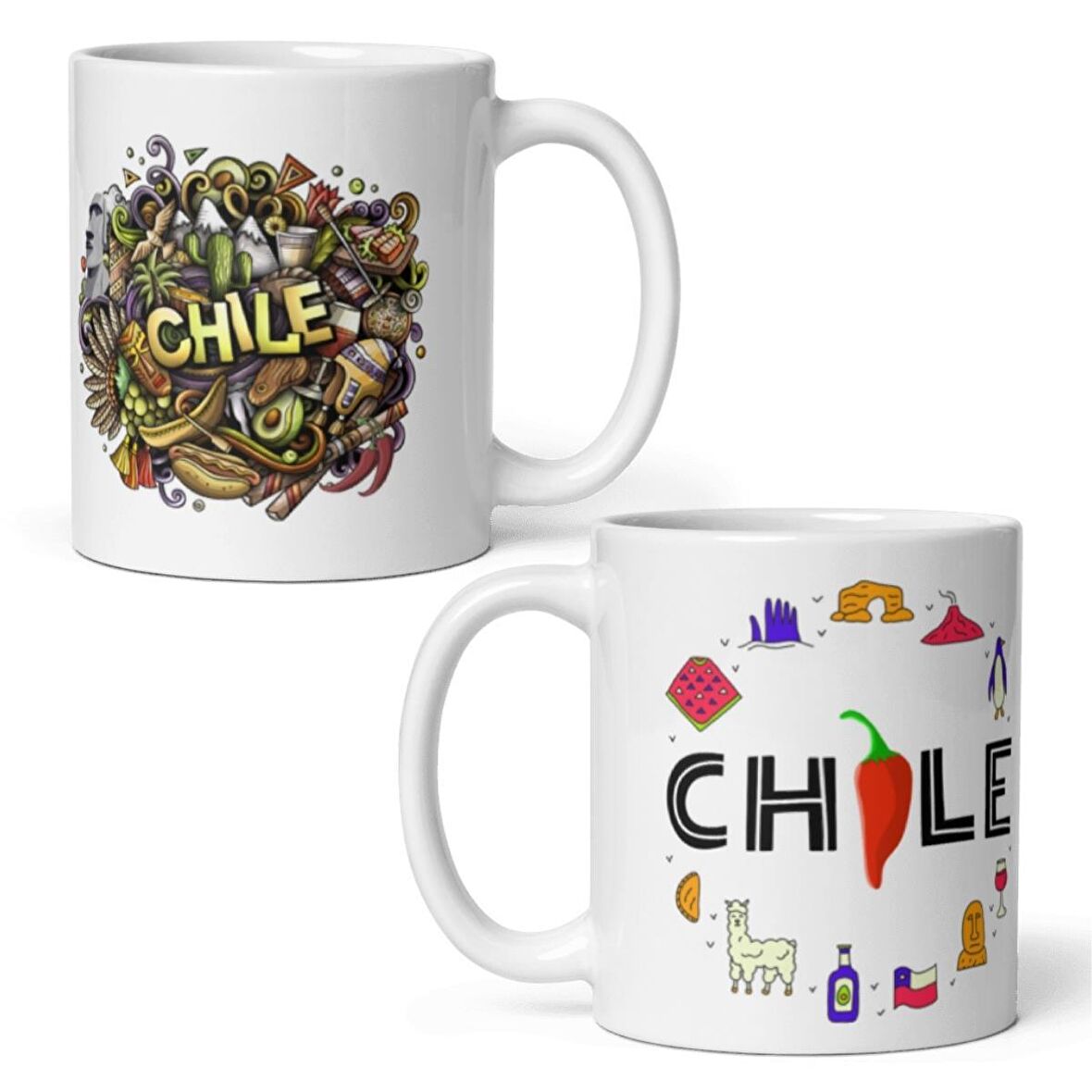 Şili Kupa Bardak 2 Adet Seyahat Hatıra Chile Mug