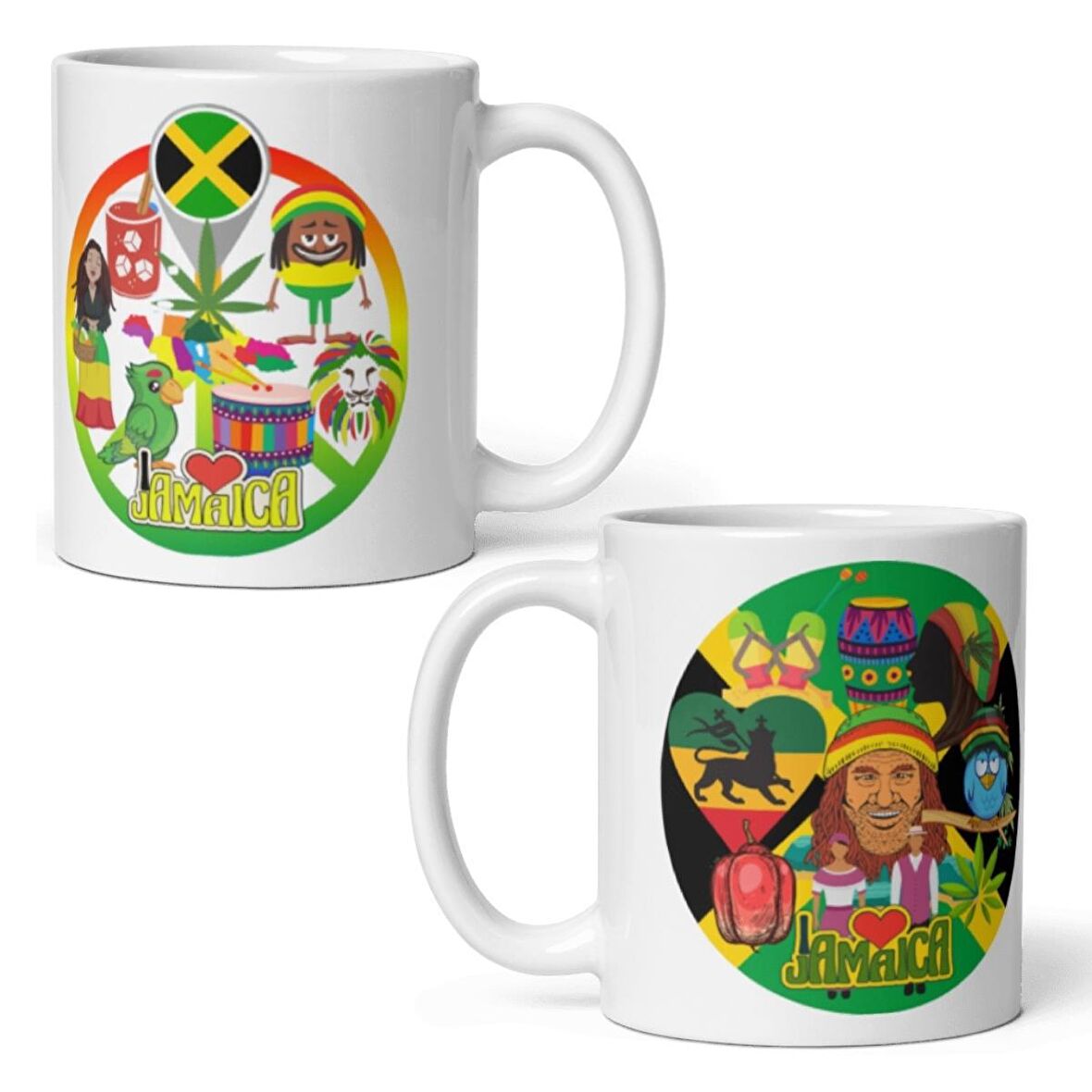 Jamaika Kupa Bardak 2 Adet Seyahat Hatıra Jamaica Mug