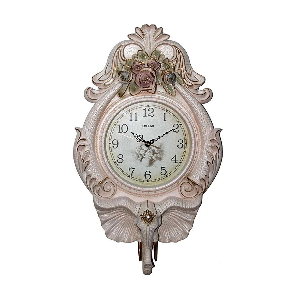 Duvar Saati Fil Temalı Büyük Polyester Saat Ack No.2 40 x 67 cm