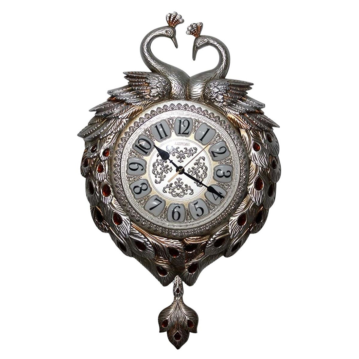 Duvar Saati Tavuskuşu Temalı Polyester Saat No.7 42 x 60 cm