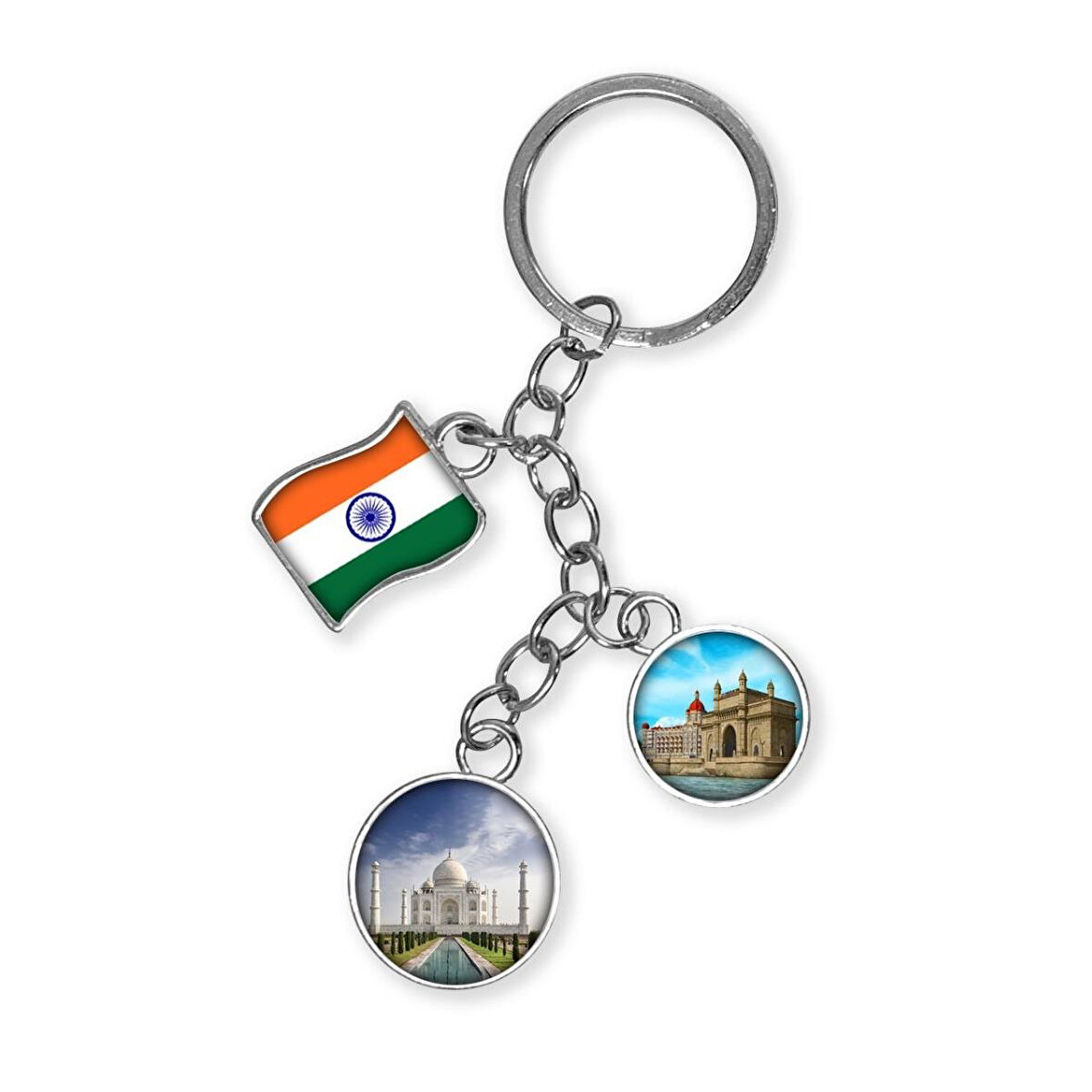 Hindistan Üçlü Epoksi Metal Çift Taraflı Damla Anahtarlık India