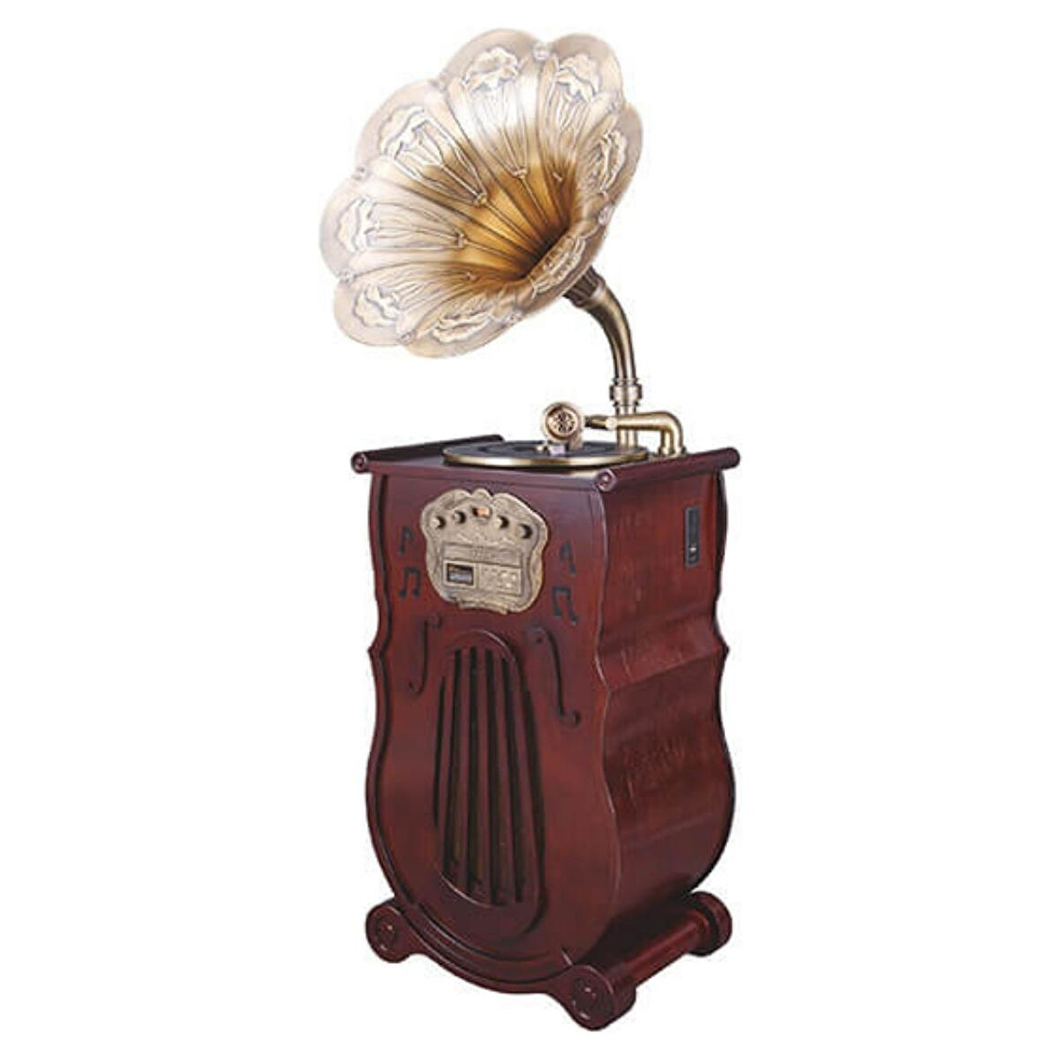 Gramofon 150cm Ahşap Standlı Pikap Plakçalar Radyo Bluetooth Usb C1000